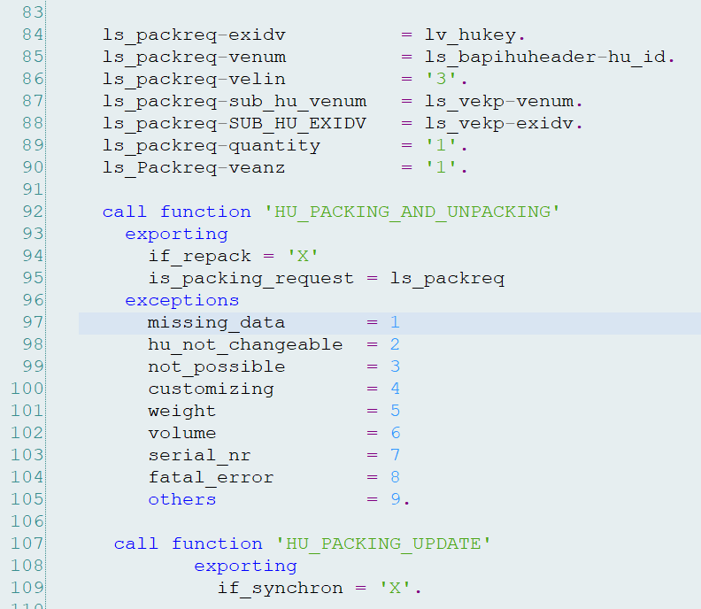 SAP  ABAP verpacken HU in HU